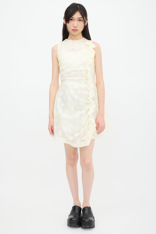 Simone Rocha White Nylon Floral Dress