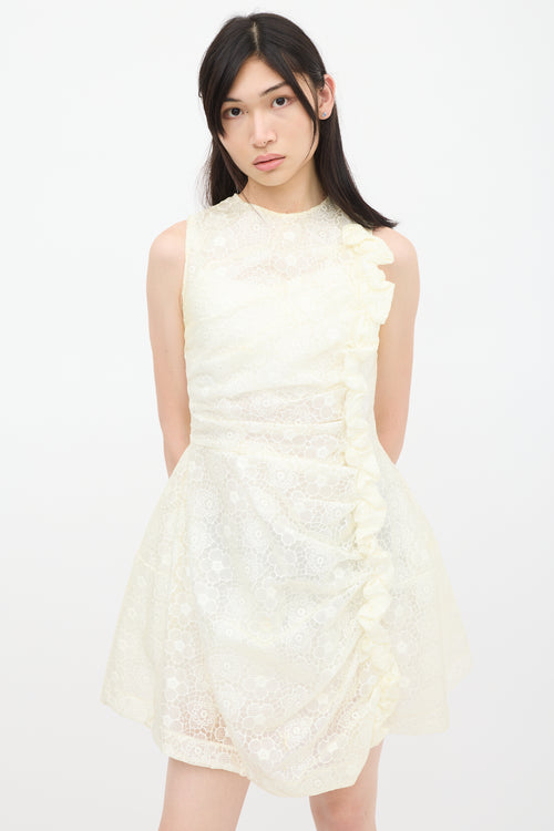 Simone Rocha White Nylon Floral Dress