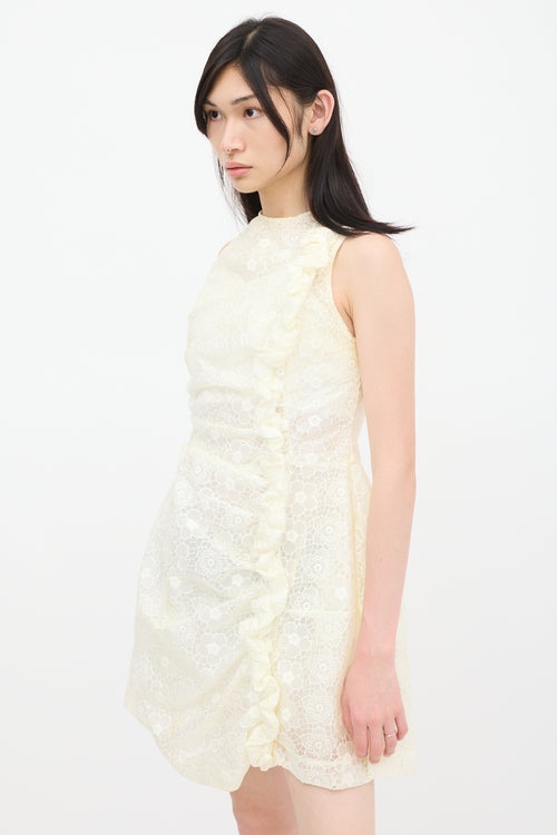 Simone Rocha White Nylon Floral Dress