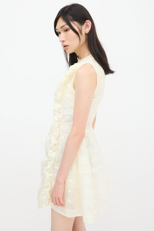 Simone Rocha White Nylon Floral Dress