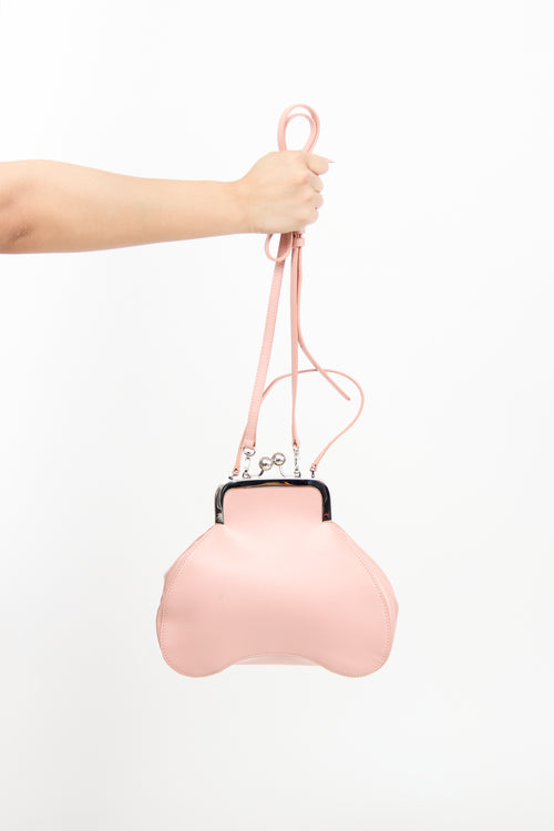 Simone Rocha Pink Leather Baby Bean Top Handle Bag