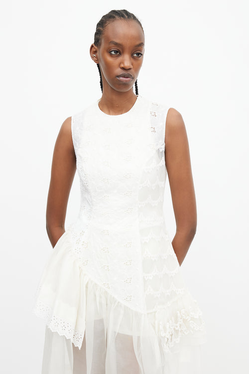 Simone Rocha Spring 2017 White Lace Sheer Dress