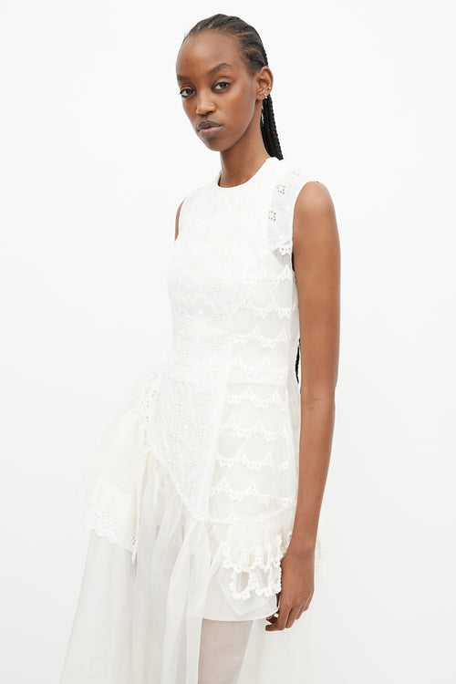 Simone Rocha Spring 2017 White Lace Sheer Dress