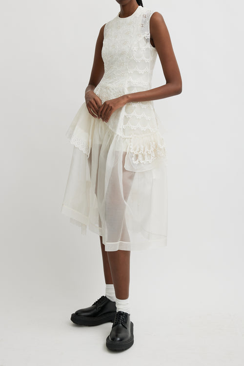 Simone Rocha Spring 2017 White Lace Sheer Dress