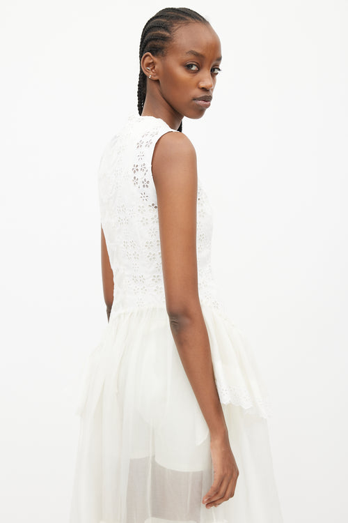 Simone Rocha Spring 2017 White Lace Sheer Dress