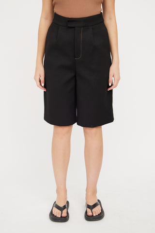 SIR. Black Contrast Stitch Dress Shorts