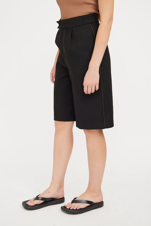 SIR. Black Contrast Stitch Dress Shorts