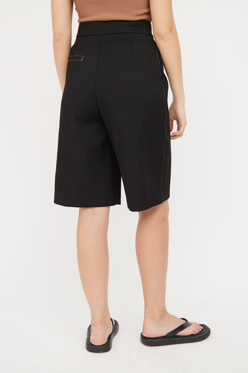 SIR. Black Contrast Stitch Dress Shorts