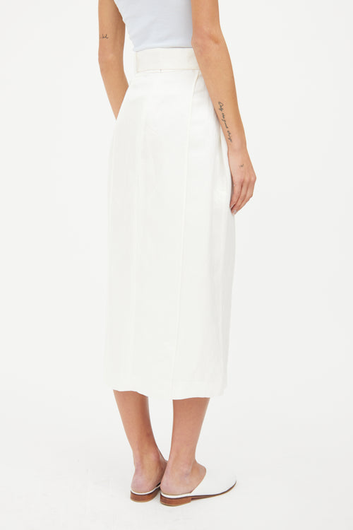 SIR. White Linen Belted Skirt