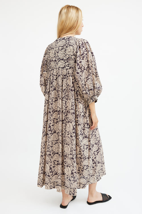 Skall Studio Beige 
Grey Paisley Maxi Dress