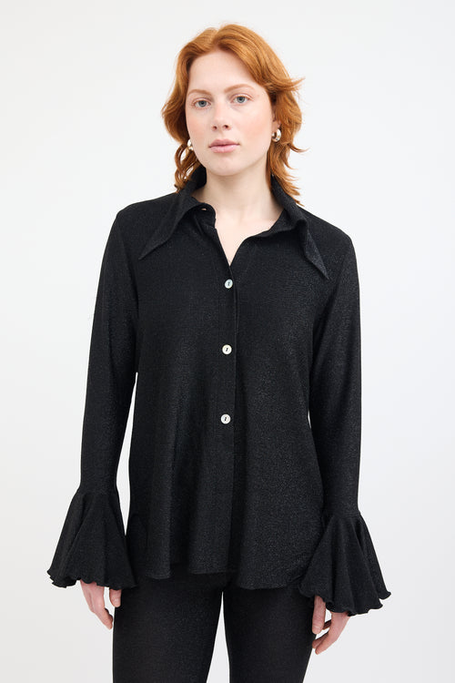 Sleeper Black Cosmos Lurex Shirt