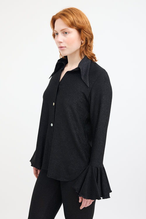 Sleeper Black Cosmos Lurex Shirt