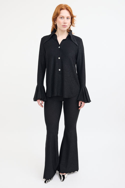 Sleeper Black Cosmos Lurex Shirt