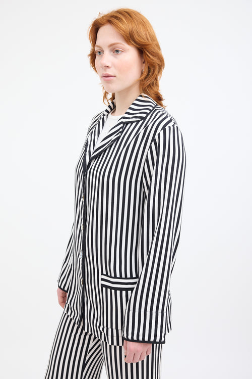 Sleeper Black 
White Striped Set