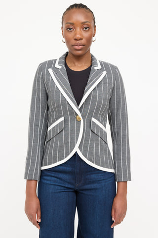 Smythe Stripe One Button Blazer