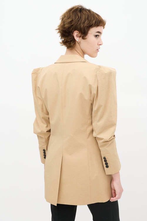 Smythe Beige Long Notched Lapel Blazer