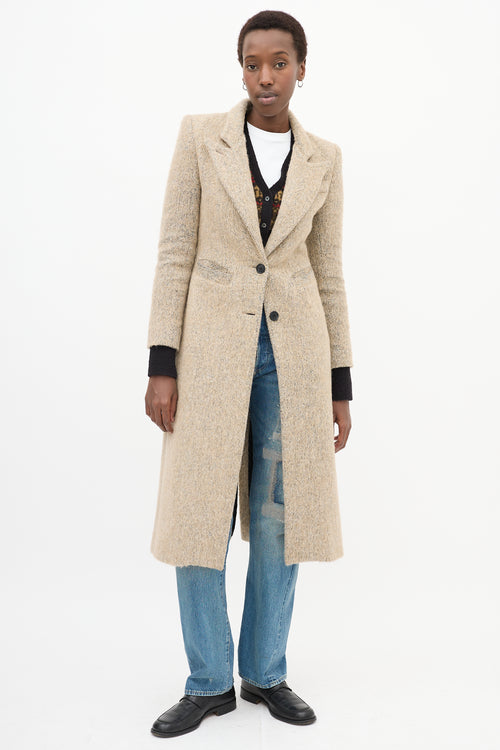 Beige Wool Tweed Coat