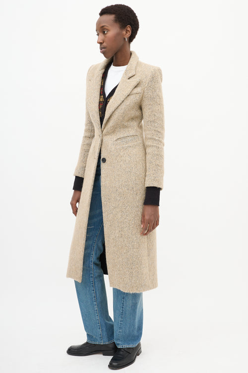 Beige Wool Tweed Coat