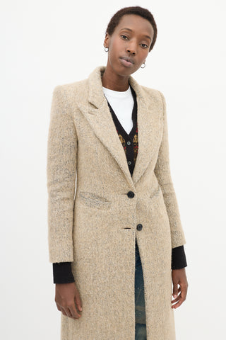 Beige Wool Tweed Coat