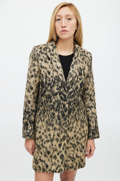 Smythe Black 
Beige Wool Blend Print Lab Coat