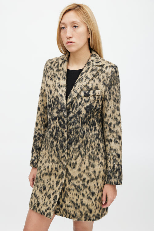 Smythe Black 
Beige Wool Blend Print Lab Coat