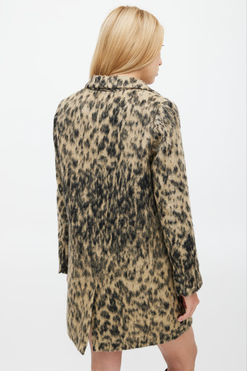 Smythe Black 
Beige Wool Blend Print Lab Coat