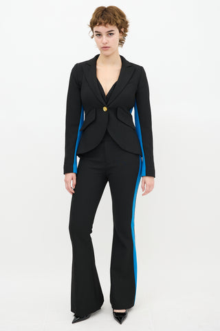 Smythe Black 
Blue Striped Blazer