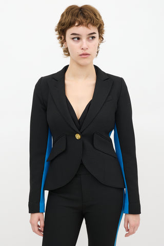 Smythe One Button Tux Stripe Blazer