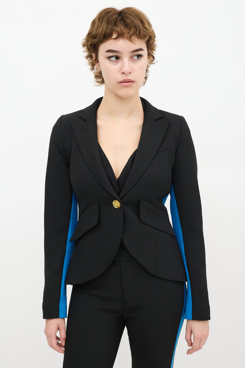 Smythe Black 
Blue Striped Blazer