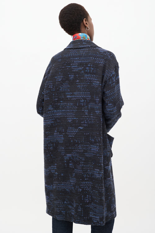 Black 
Blue Woven Coat