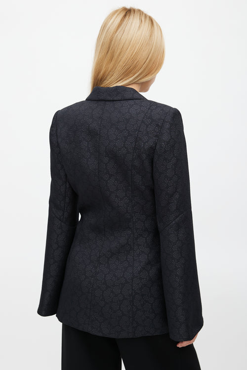 Smythe Black Brocade Bell Sleeve Blazer