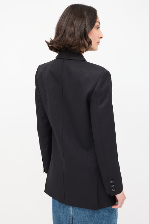 Smythe Black Wool Oversized Double Breasted Blazer