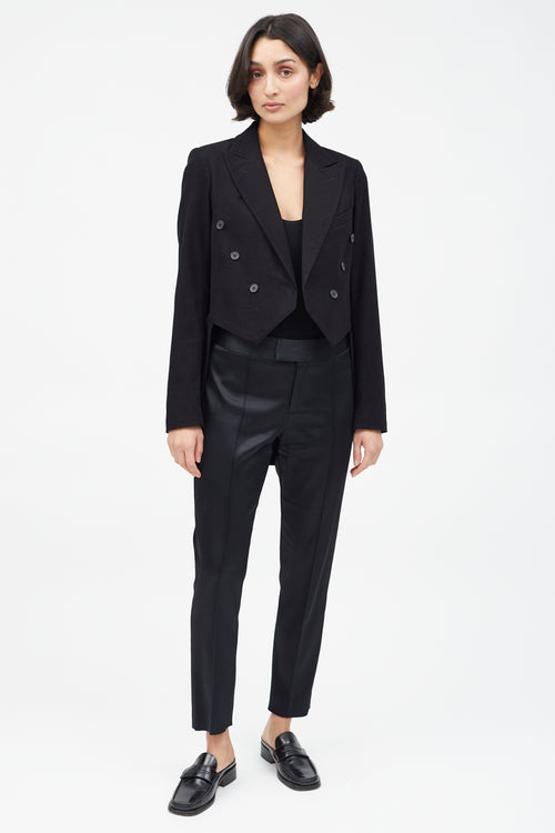 Smythe Black Double Breasted Tailcoat Blazer