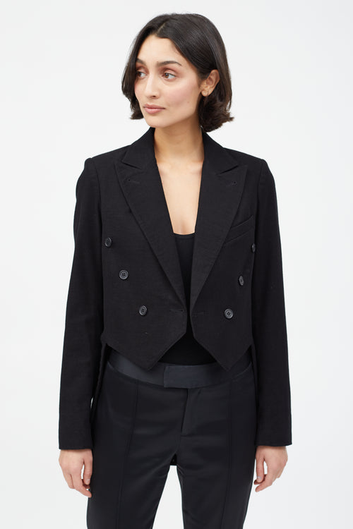 Smythe Black Double Breasted Tailcoat Blazer