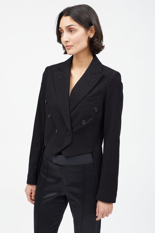 Smythe Black Double Breasted Tailcoat Blazer