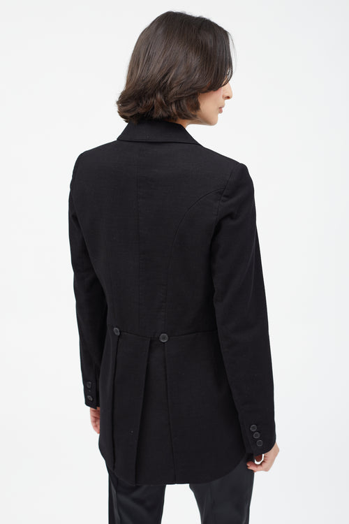 Smythe Black Double Breasted Tailcoat Blazer