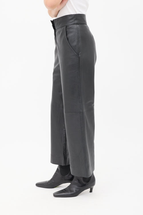 Smythe Black Leather Culotte Trouser