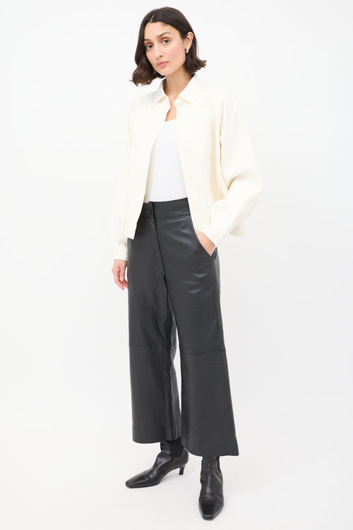 Smythe Black Leather Culotte Trouser