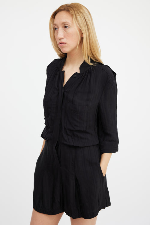 Smythe Black Gathered Romper