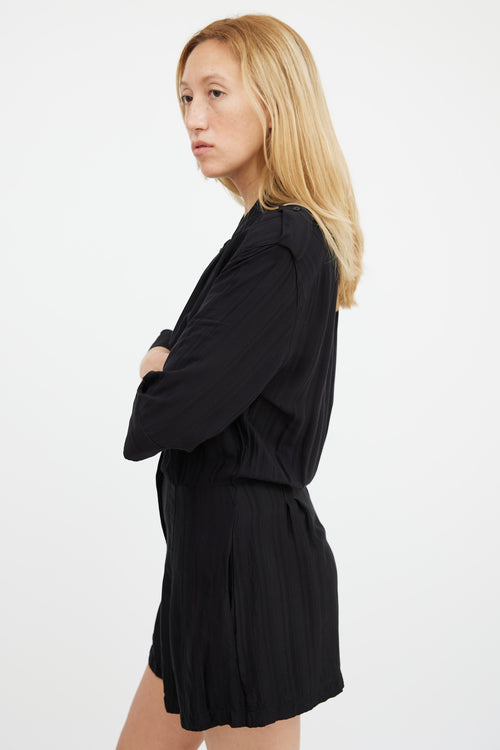 Smythe Black Gathered Romper