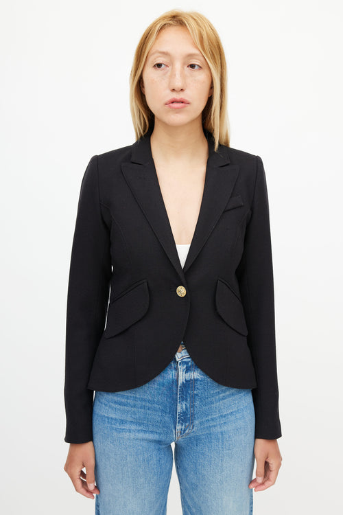 Smythe Black Cut Away Wool Blazer