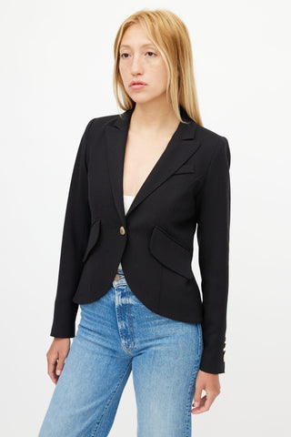 Smythe Black Cut Away Wool Blazer