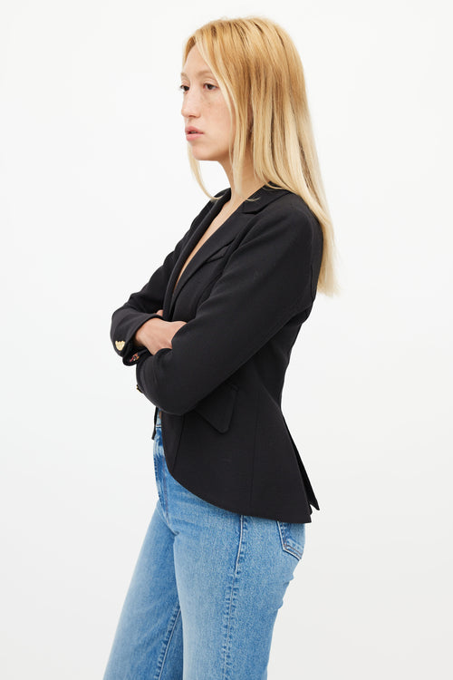 Smythe Black Cut Away Wool Blazer