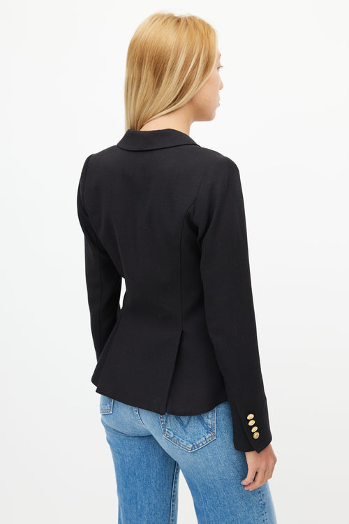 Smythe Black Cut Away Wool Blazer