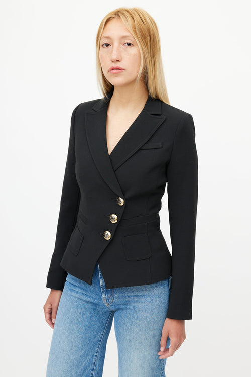 Smythe Black 
Gold Buttoned Wrap Blazer