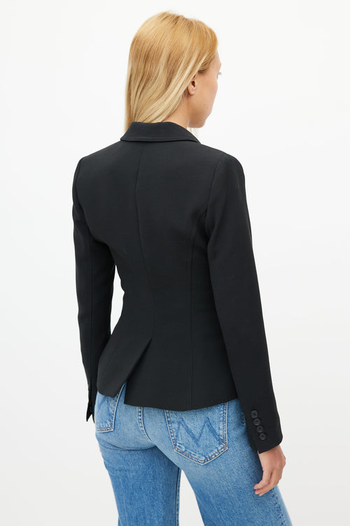 Smythe Black 
Gold Buttoned Wrap Blazer