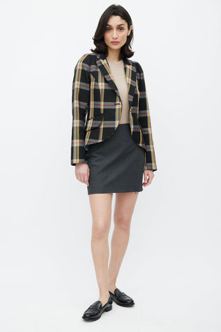 Smythe Check One Button Blazer