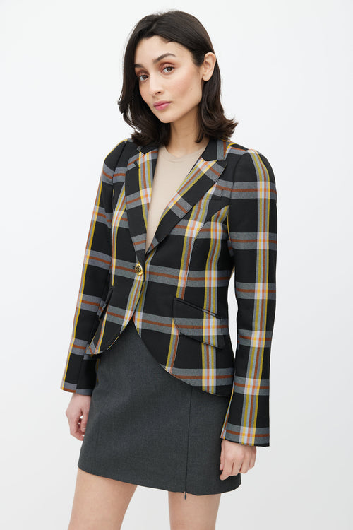 Smythe Black 
Multicolour Check Pattern Blazer