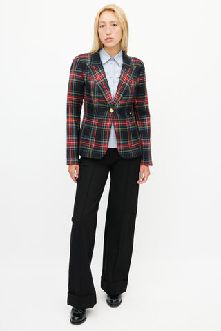 Smythe Black 
Multicolour Plaid Wool Blazer