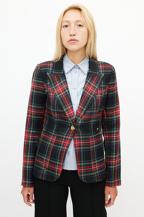 Smythe Black 
Multicolour Plaid Wool Blazer